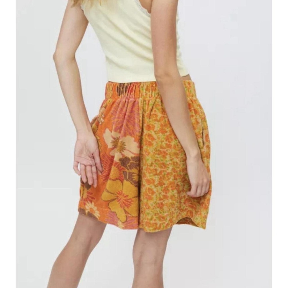 urban outfitters kimchi blue terry floral shorts size xs summer beachy floral